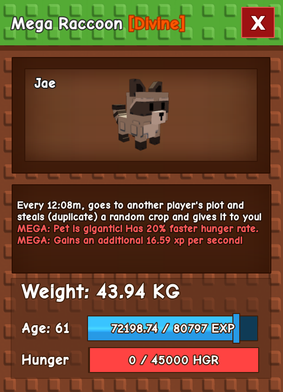 42kg+ Mega Raccoon
